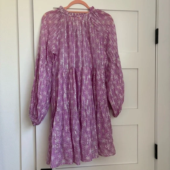 Tuckernuck Oliphant Virgo Lilac Tiered Mini Dress - Picture 8 of 11